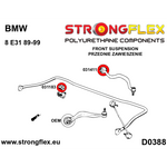 Casquillo barra estabilizadora delantera BMW Serie 5 E34 Strongflex 19 mm