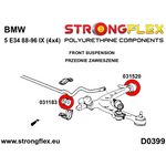 Silentblock trasero trapecio delantero 4x4 BMW Serie 5 E34 Strongflex