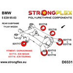 Kit silentblocks subchasis trasero BMW Serie 5 E39 Sedán Strongflex