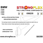 Kit silentblocks brazo tirado trasero excéntrico BMW Serie 5 E34 Strongflex SPORT