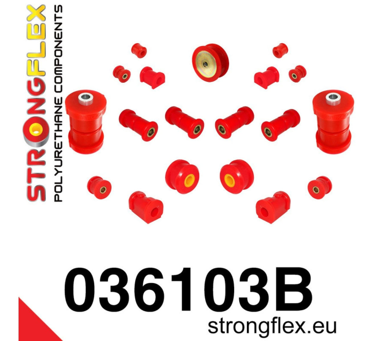 Kit silentblocks poliuretano 80Sha 036103B BMW E30 M3 suspensión completa