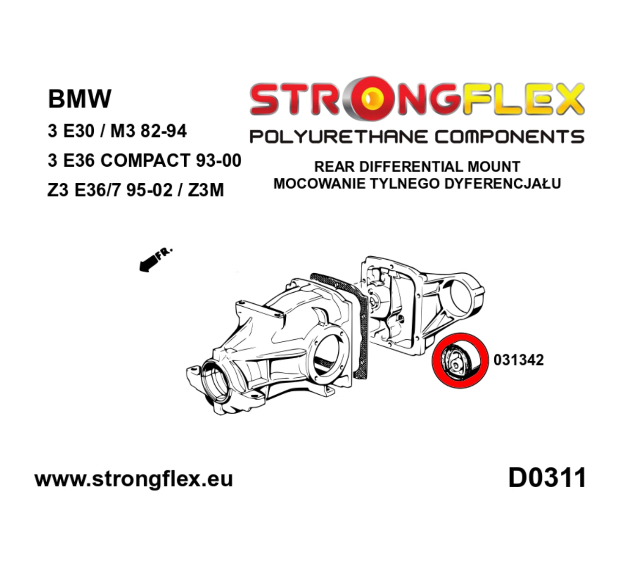 Kit Silentblocks Poliuretano 80Sha 036103B BMW E30/M3 (82-91) – Bujes Suspensión Completa Calle/Restauración