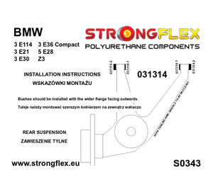 Kit Silentblocks Poliuretano 80Sha 036103B BMW E30/M3 (82-91) – Bujes Suspensión Completa Calle/Restauración
