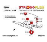 Detalle bujes poliuretano 80Sha BMW E30 M3 kit completo