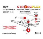 Enlace de barra estabilizadora trasera a buje de brazo Strongflex BMW E36 - detalle