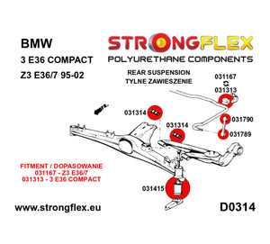 Casquillo de barra estabilizadora delantera/trasera Strongflex BMW E36 - instalacion