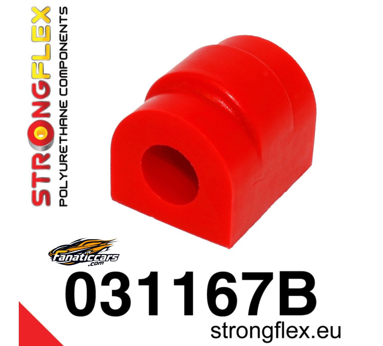 Casquillo de barra estabilizadora delantera/trasera Strongflex BMW E36 - frontal