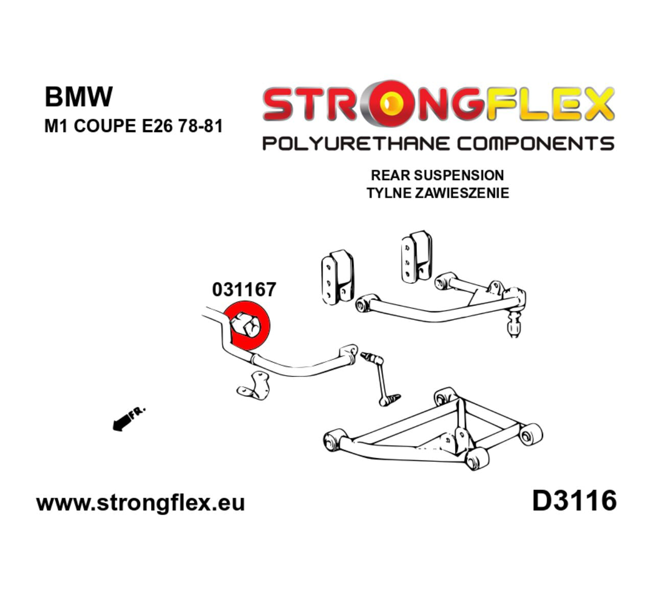 Casquillo de barra estabilizadora delantera/trasera para BMW E36 (1990–1999)