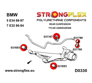 Enlace de barra estabilizadora trasera a buje de barra estabilizadora SPORT Strongflex BMW E36 - contenido