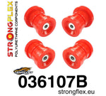 Kit de casquillos de montaje de viga trasera Strongflex BMW E36 - frontal