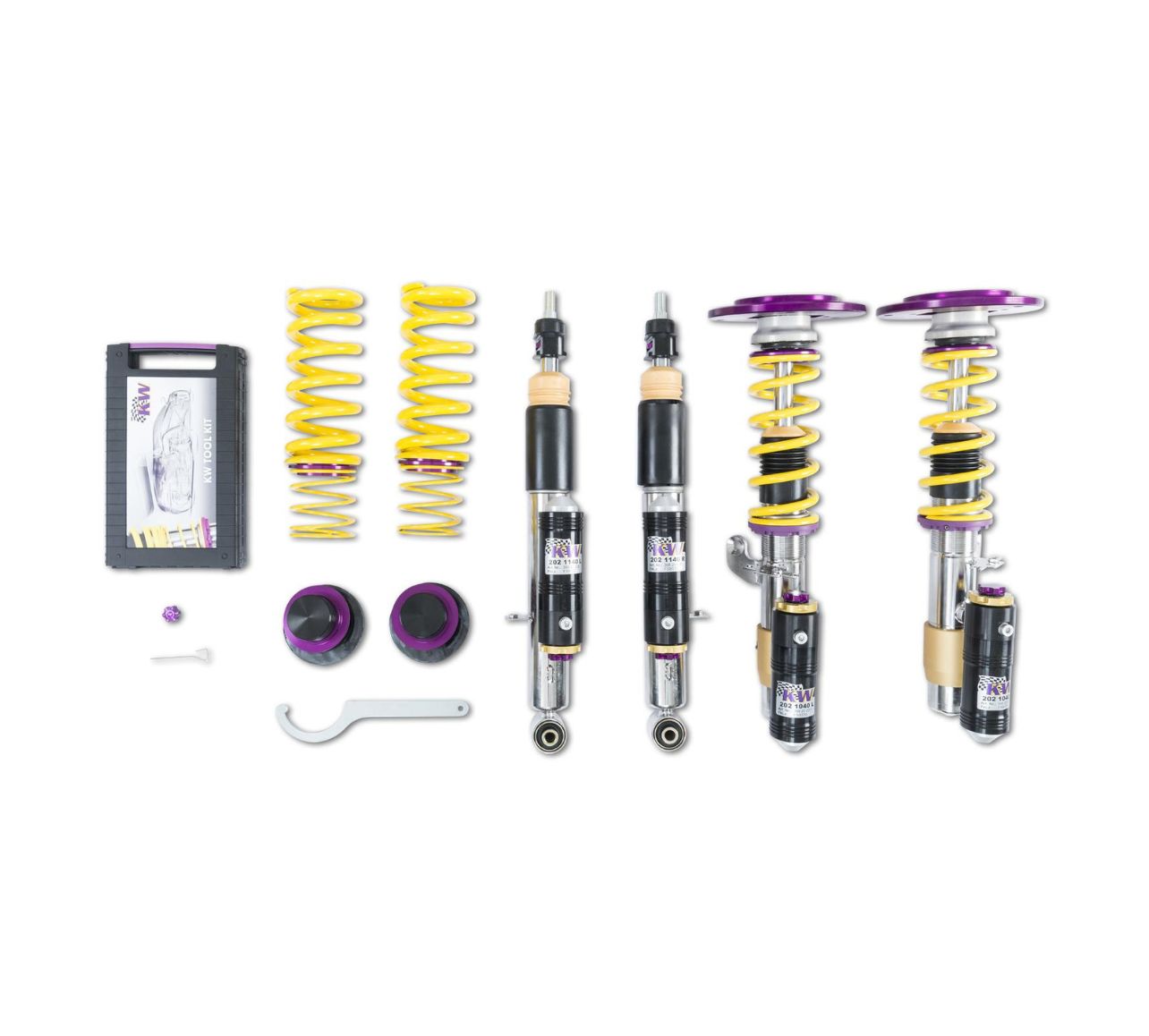 Suspensión coilover KW V4 BMW F80 M3, regulación 3 vías y homologada